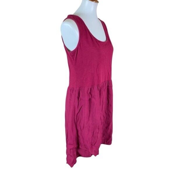 Soft Surroundings Raspberry Pink Sleeveless Mini Dress Keyhole Back Boho Medium - Picture 3 of 6
